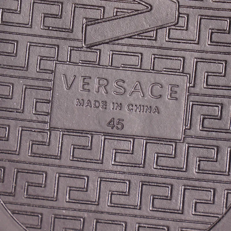 45 NEW $1050 VERSACE Men's Black Leather LOGO COMBAT SNEAKER ANKLE BOOTS