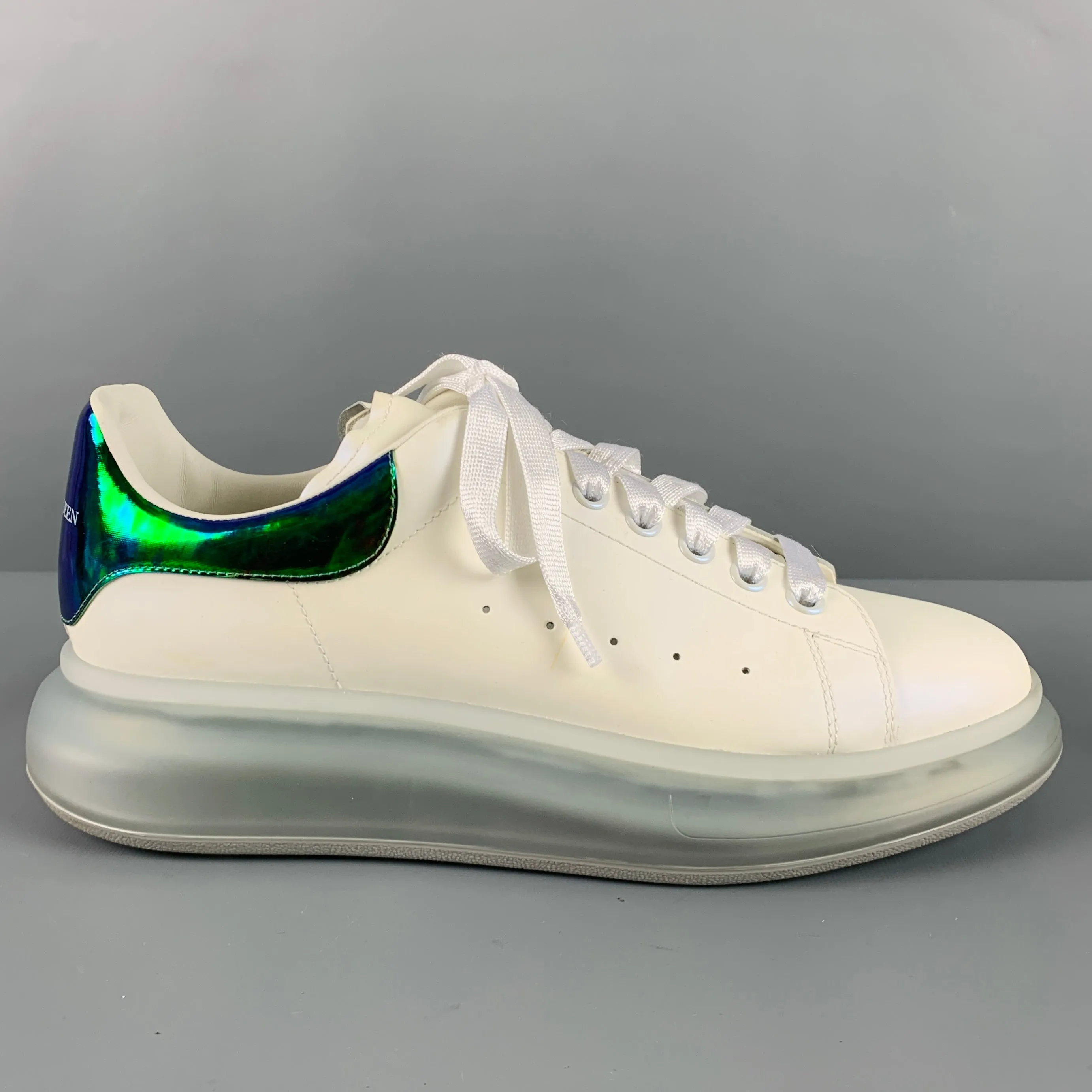 ALEXANDER MCQUEEN Size 11 White Green Sneakers