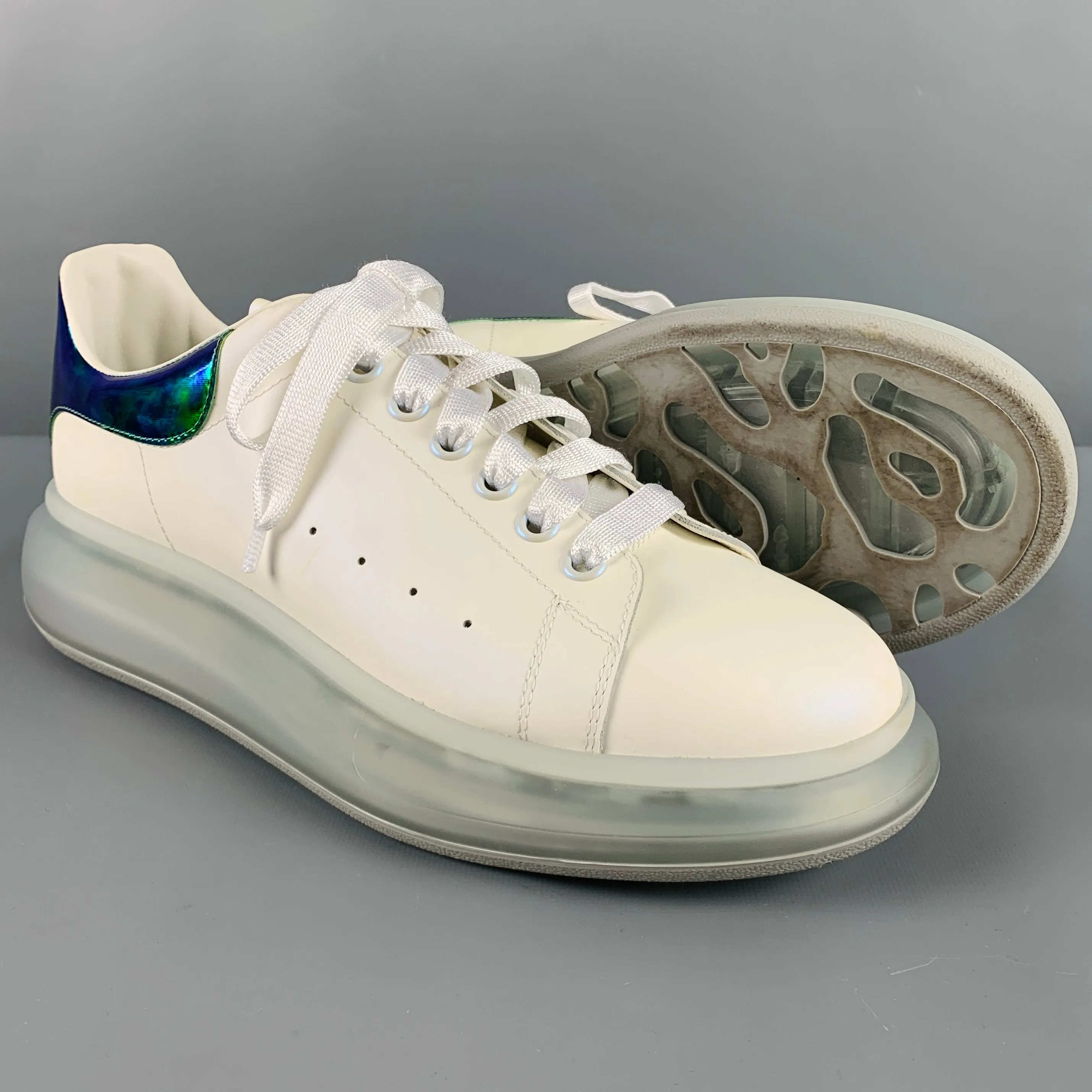 ALEXANDER MCQUEEN Size 11 White Green Sneakers