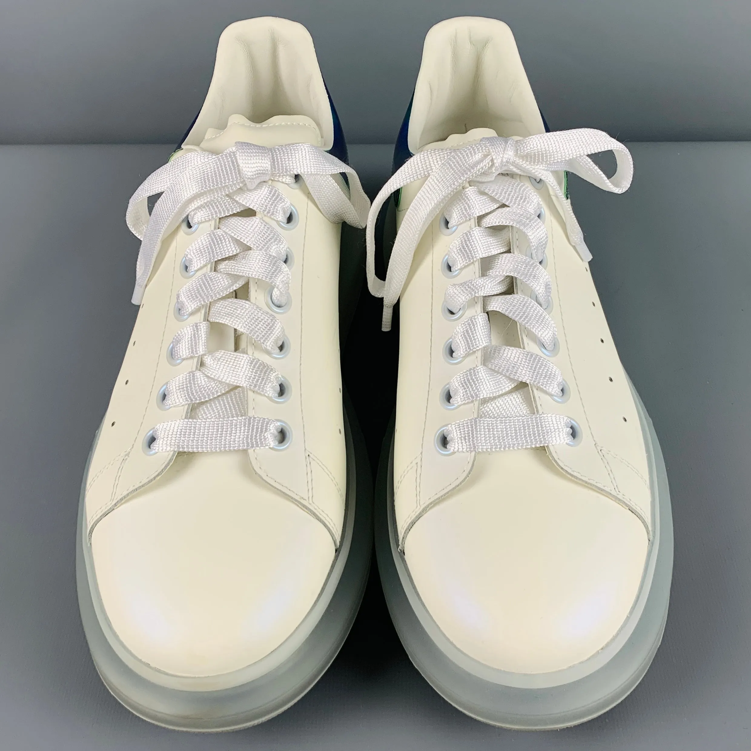 ALEXANDER MCQUEEN Size 11 White Green Sneakers