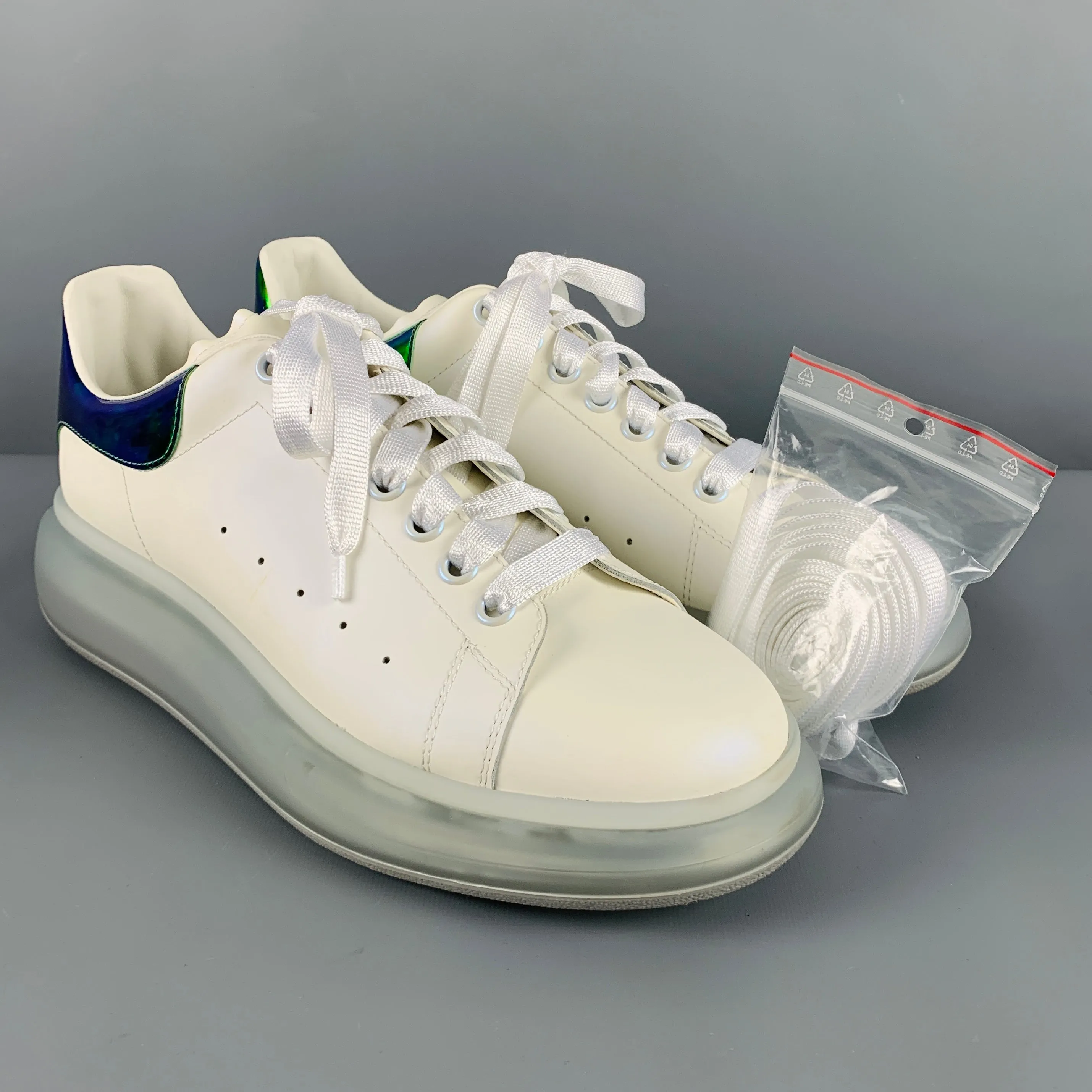 ALEXANDER MCQUEEN Size 11 White Green Sneakers