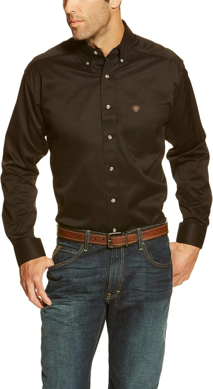 ARIAT Men's Team Logo Twill Classic Fit Shirt, Navy/Star Stripe