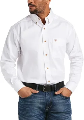ARIAT Men's Team Logo Twill Classic Fit Shirt, Navy/Star Stripe
