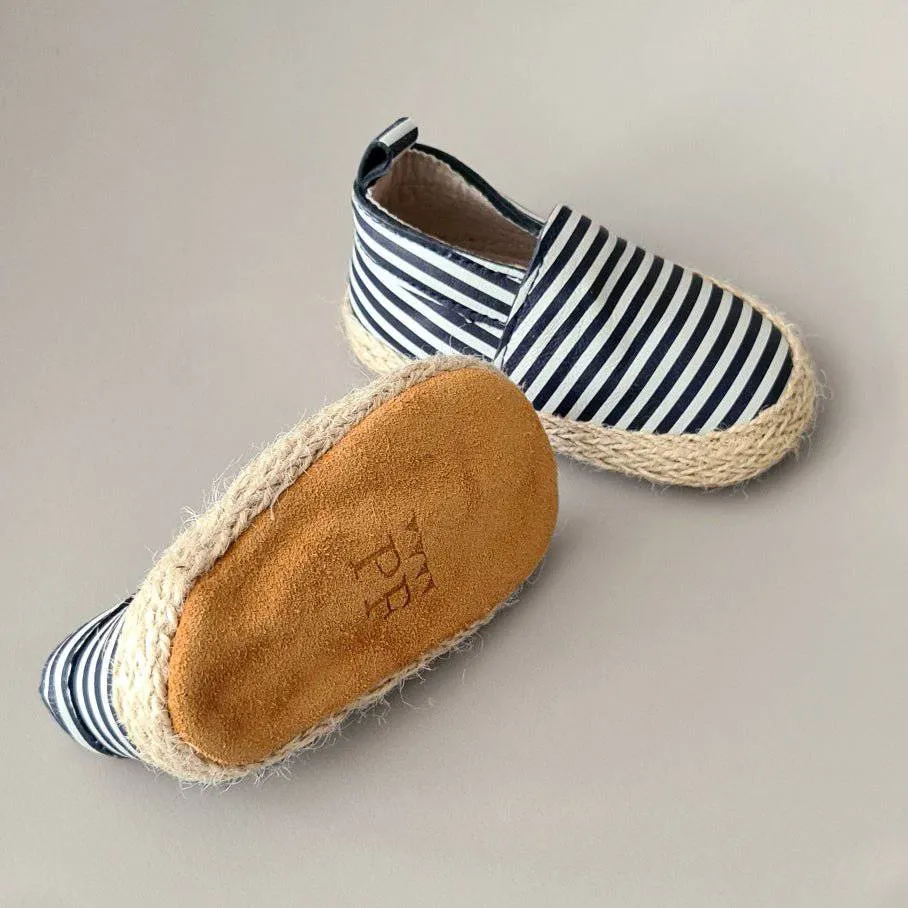 Baby - Leather Espadrilles - Breton Stripes