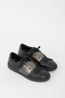 Black & Silver Open Rockstud Sneaker
