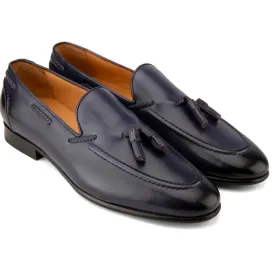 Blue Cigar Tassel Loafers