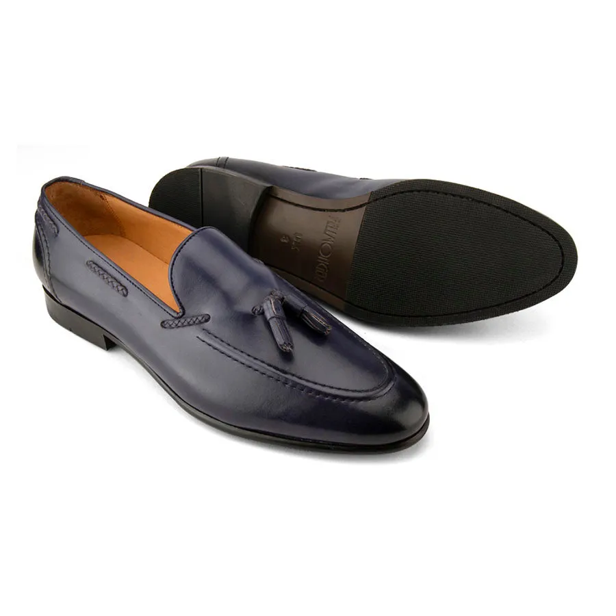 Blue Cigar Tassel Loafers