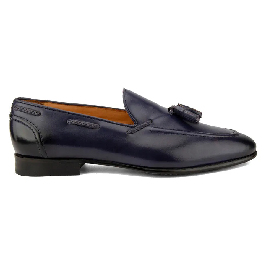 Blue Cigar Tassel Loafers