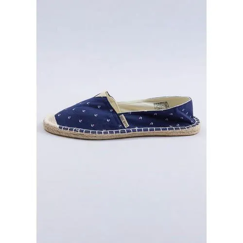 Brave Soul Anchor Print Slip-On Espadrilles Navy