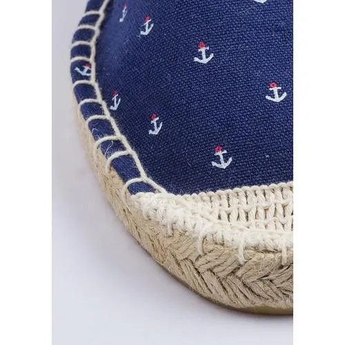 Brave Soul Anchor Print Slip-On Espadrilles Navy