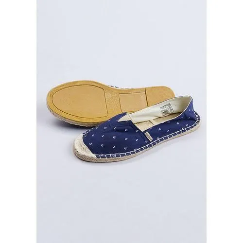 Brave Soul Anchor Print Slip-On Espadrilles Navy