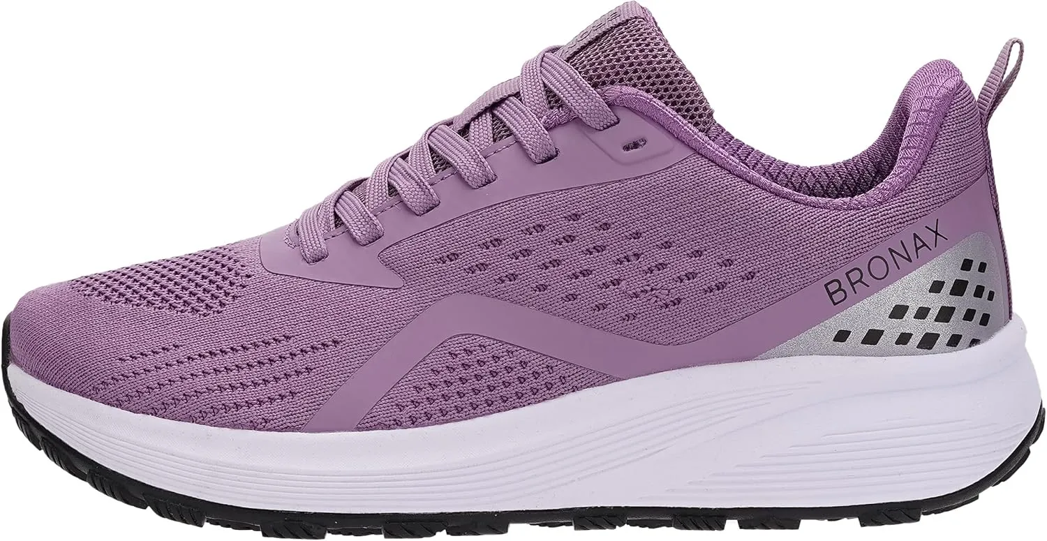 BRONAX Women's Wide Toe Box Road Running Shoes | Wide Athletic Tennis Sneakers with Rubber Outsole