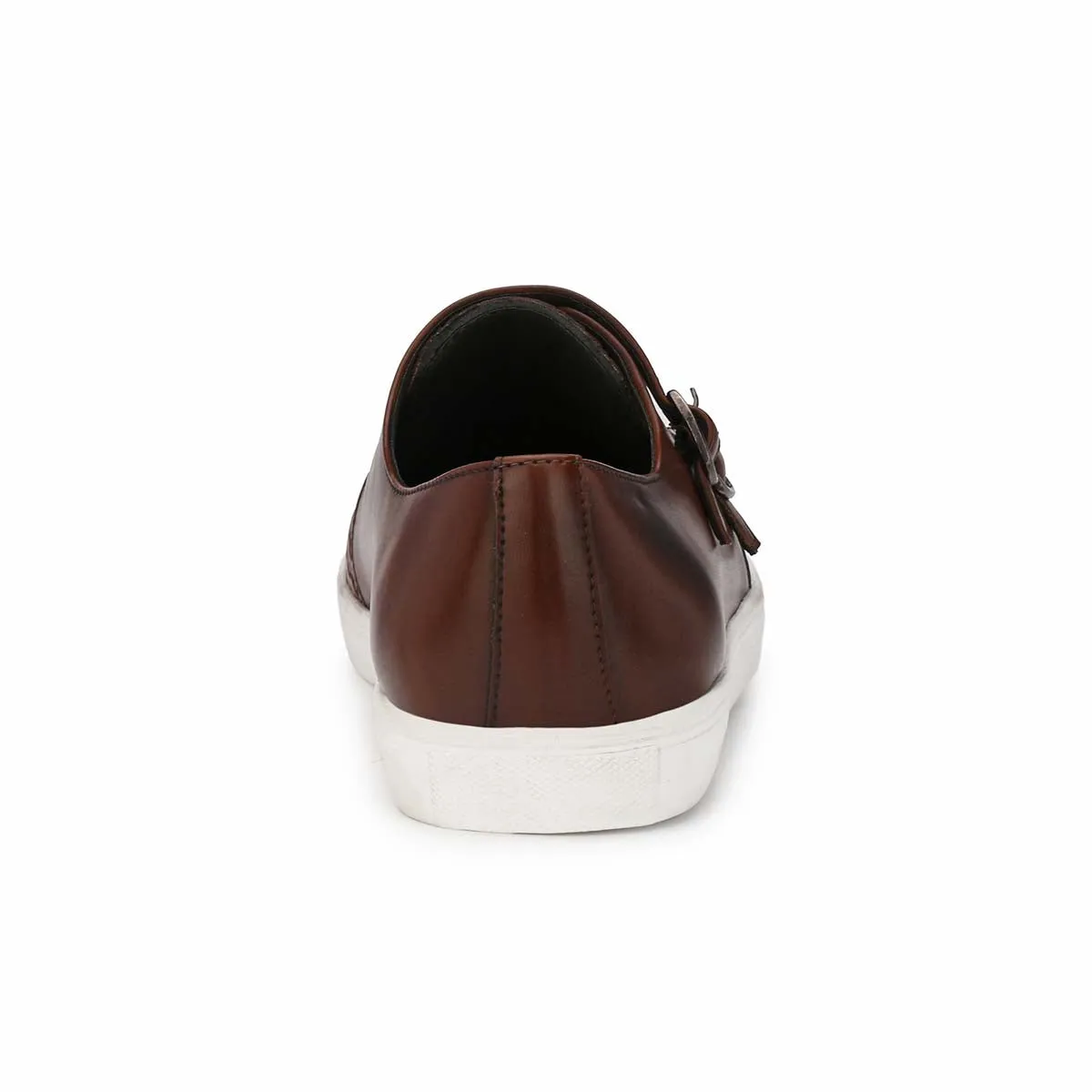 Brown Basketweave Double Monk Sneakers