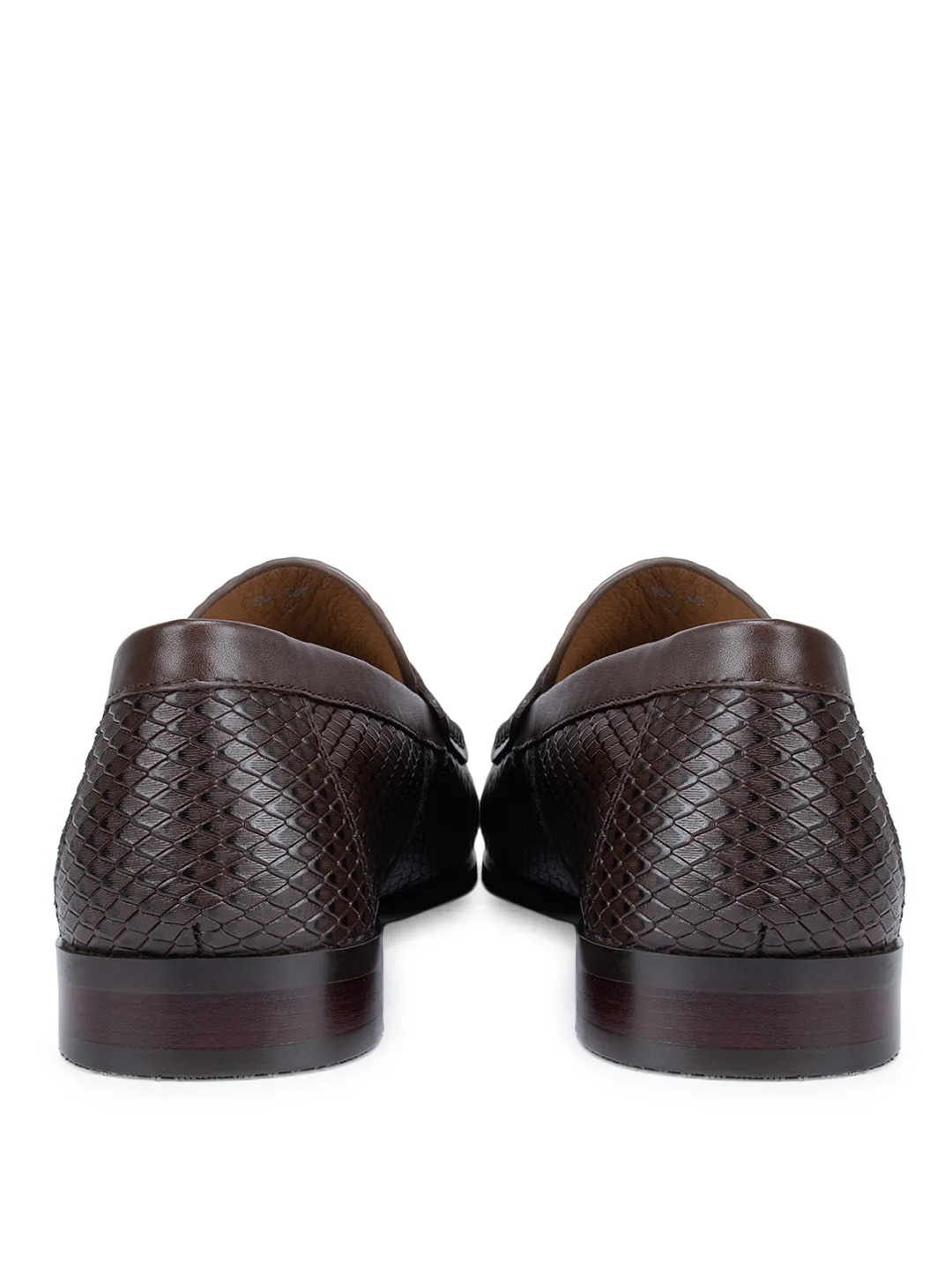 Coffee Textured Double Monk Strap Style Moccasins
