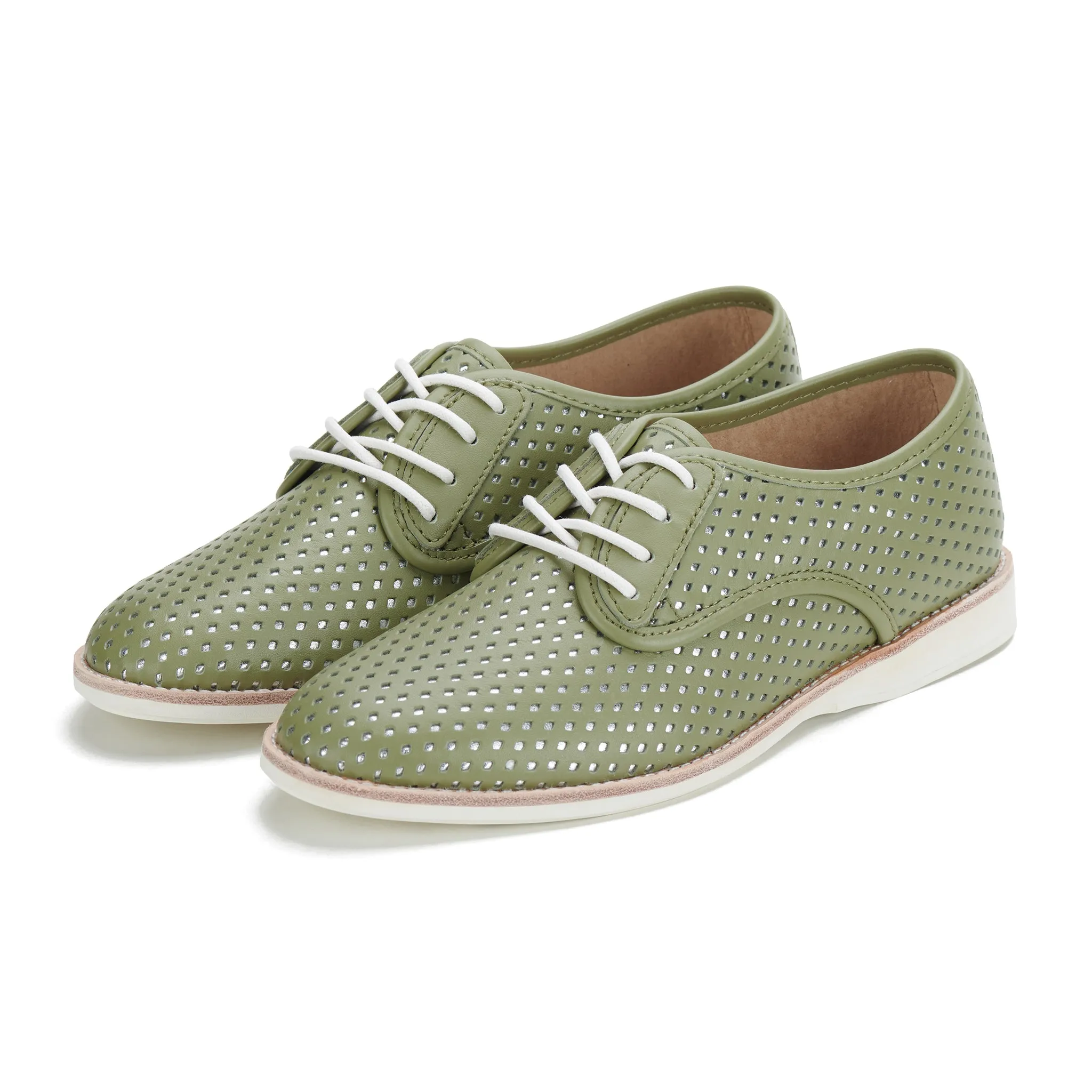 Derby Punch Overlay Olive/Silver