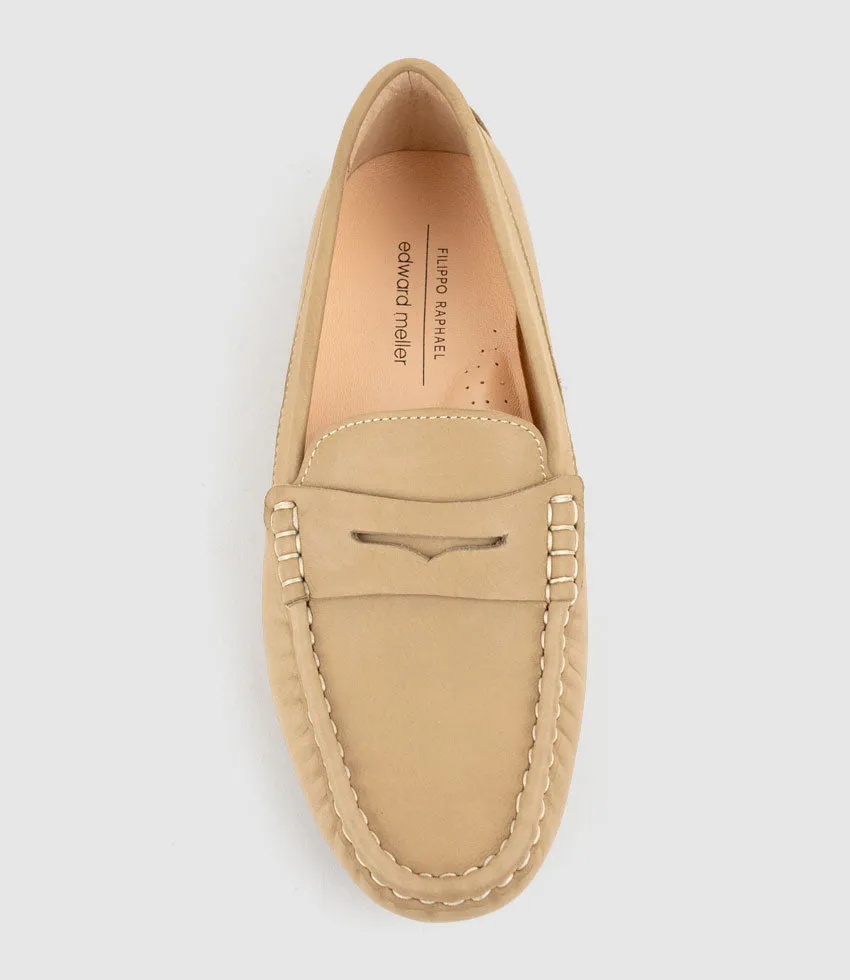 GRACEY Driving Moccasin in Natural Calf