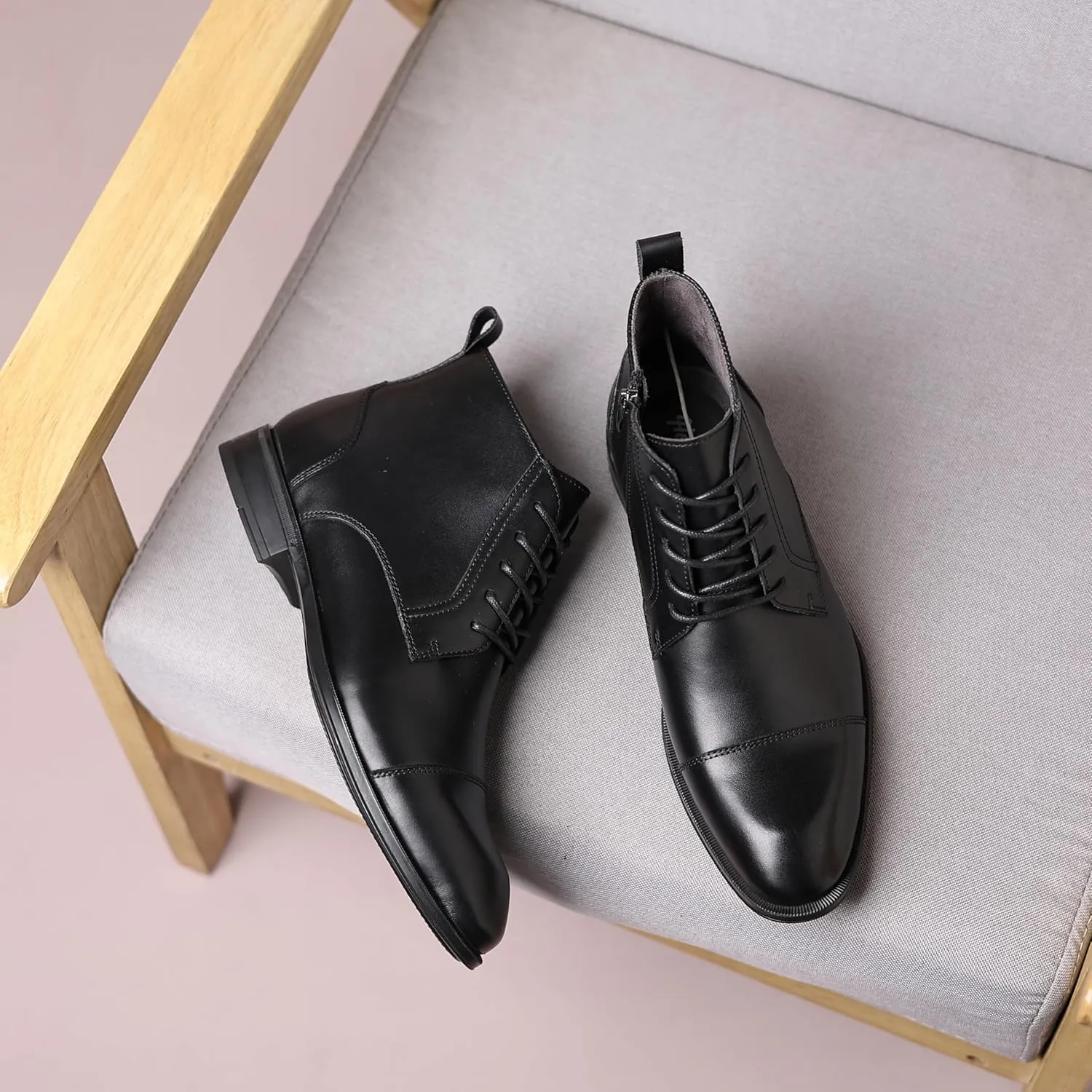 Holy dove Chelsea Boots Men  Genuine Leather,Chelsea Boots for Men with Side Zipper, Casual Slip-On Ankle Boots, Chukka & Oxford Style Dress Boots