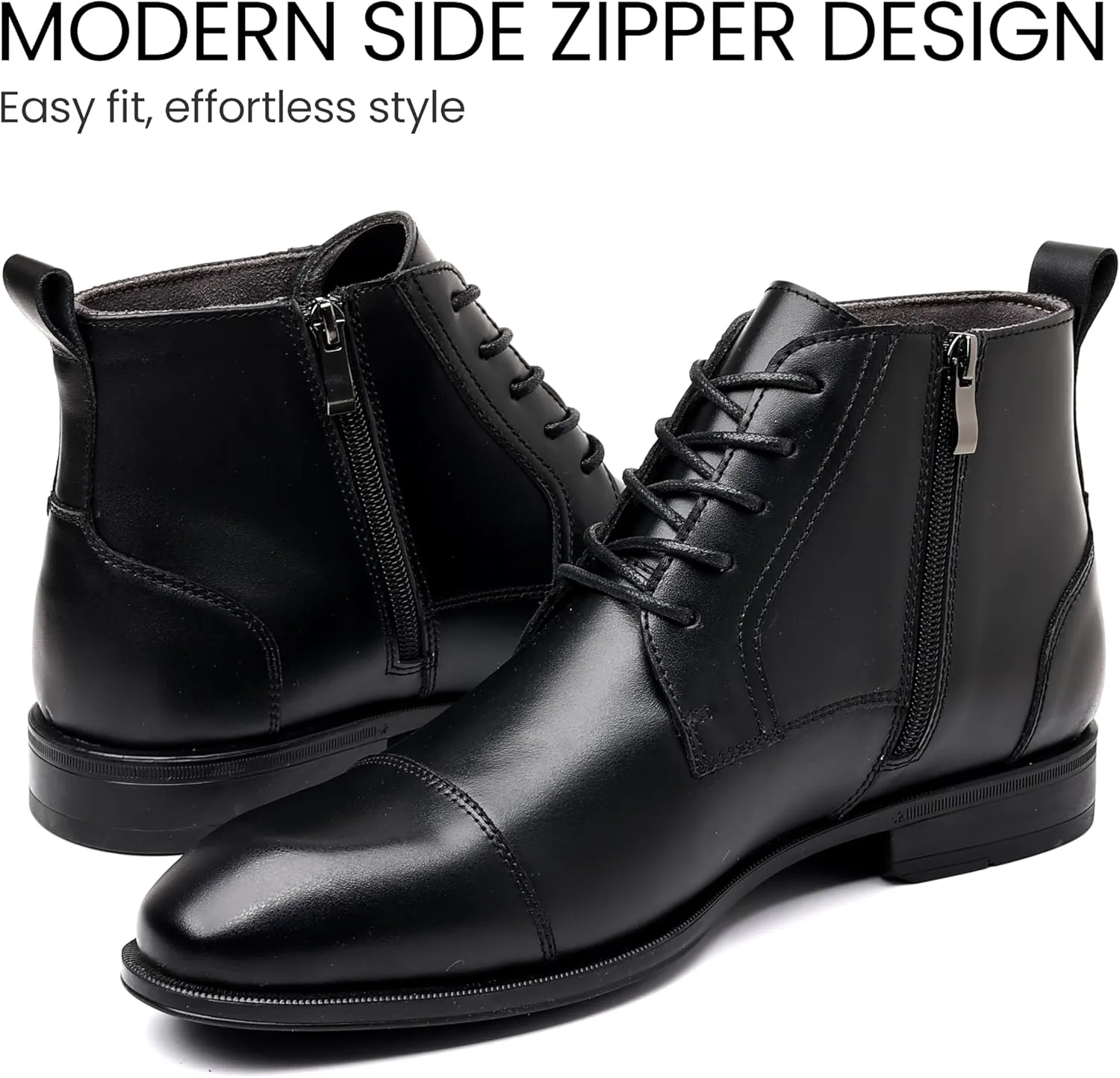 Holy dove Chelsea Boots Men  Genuine Leather,Chelsea Boots for Men with Side Zipper, Casual Slip-On Ankle Boots, Chukka & Oxford Style Dress Boots