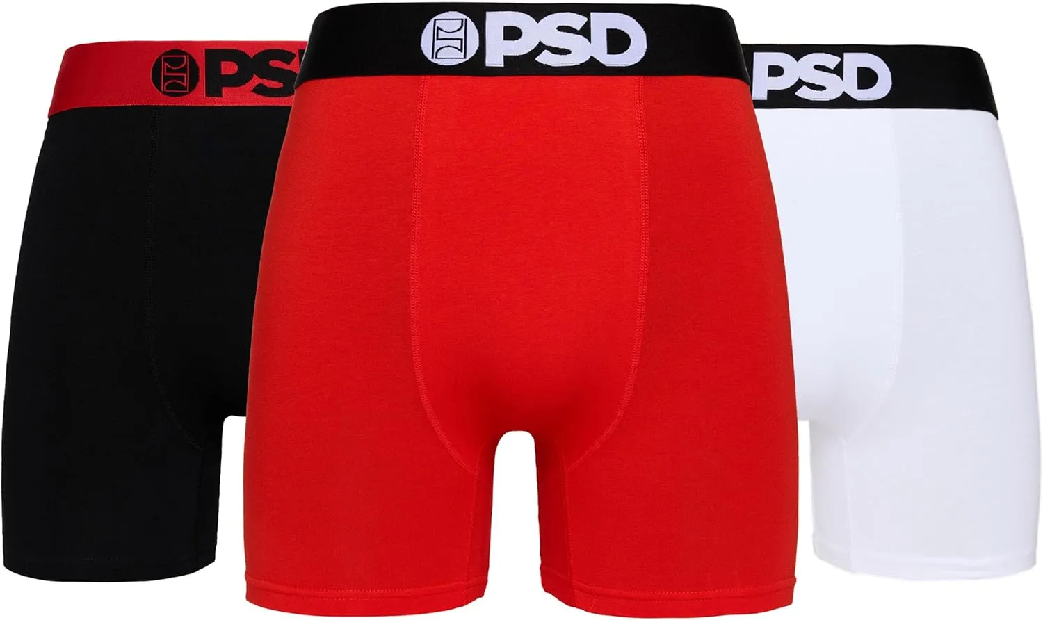 PSD Men's Mid Length Boxer Briefs - 5 Inch Inseam Breathable and Supportive Men's Underwear with Moisture-Wicking Fabric