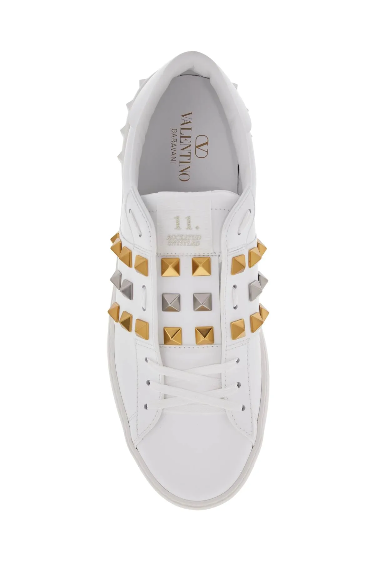 rockstud untitled sneakers 6Y2S0931GDL BIANCO/ANTIQUE SILVER-ANTIQUE BRASS/BIA