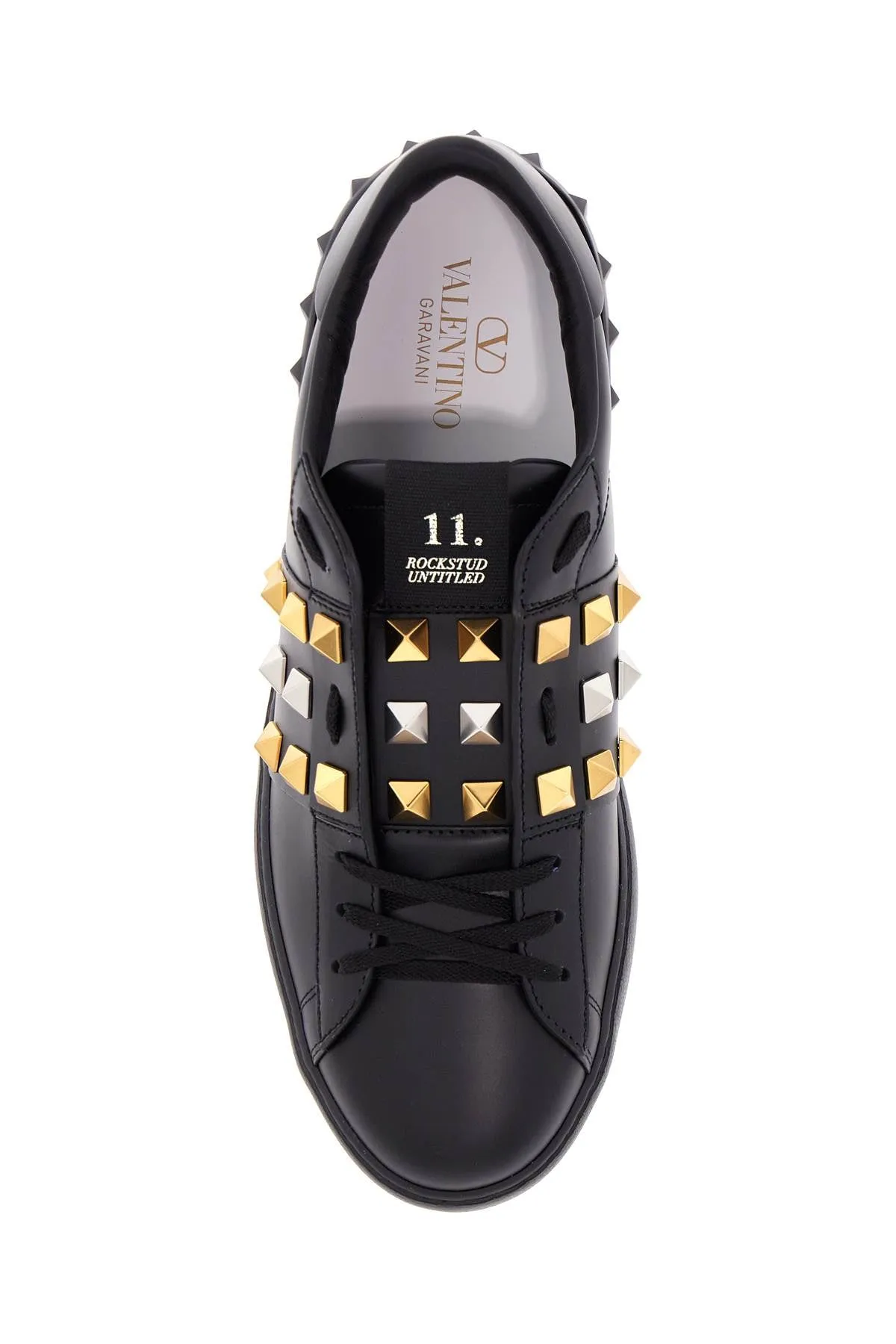 rockstud untitled sneakers 6Y2S0931GDL NERO/ANTIQUE BRASS/ANTIQUE SILVER