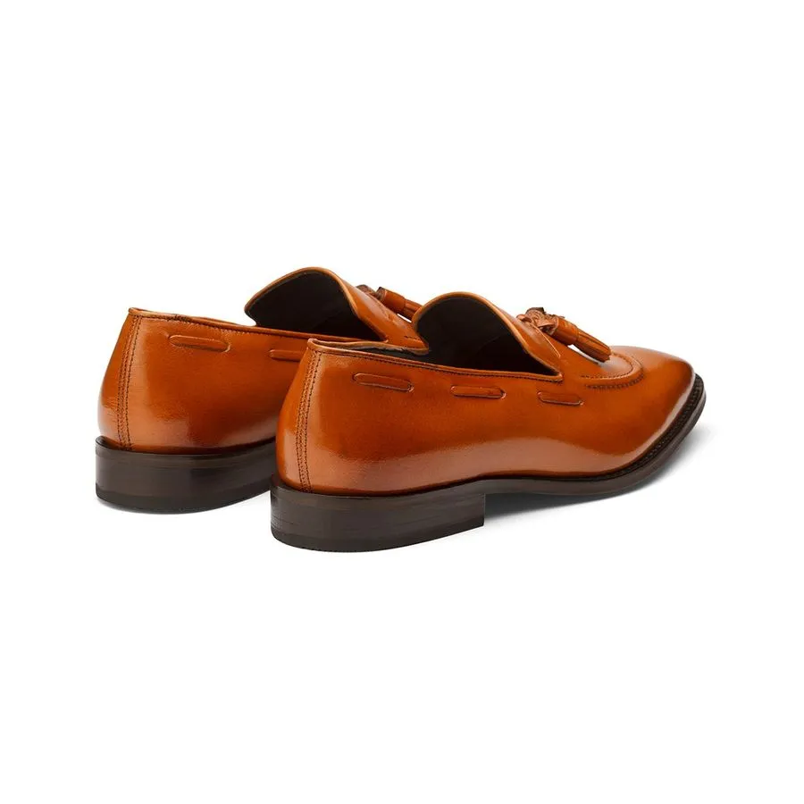 Tan Tassel Cordstitch Loafers