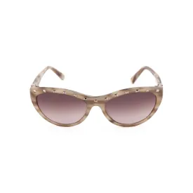 Valentino Beige Tortoise Rockstud Sunglasses