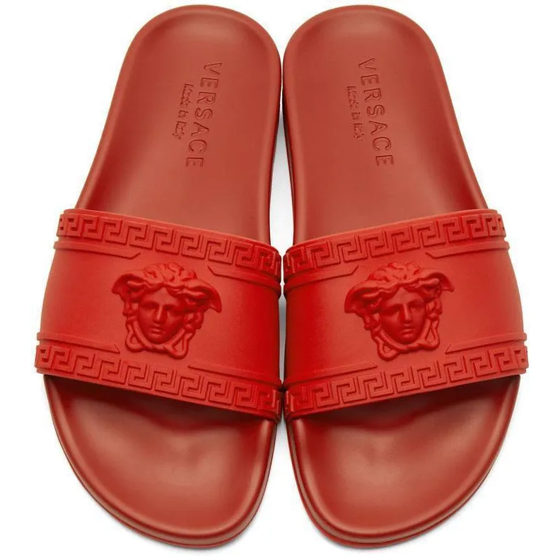 VERSACE Palazzo Medusa Pool Slides, Cardinal Red