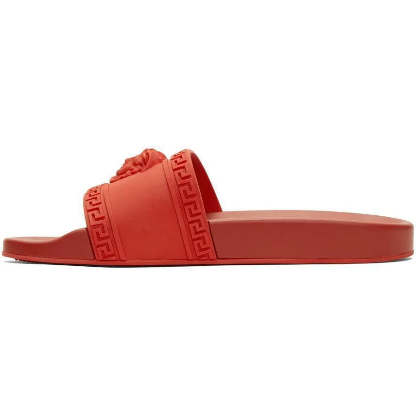 VERSACE Palazzo Medusa Pool Slides, Cardinal Red
