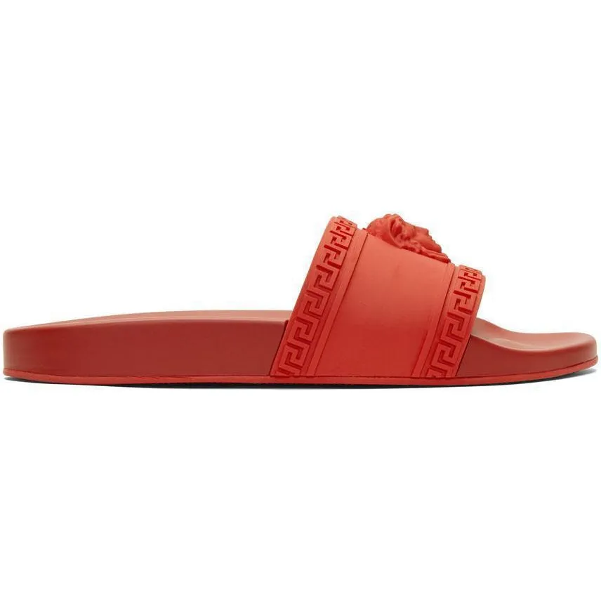 VERSACE Palazzo Medusa Pool Slides, Cardinal Red