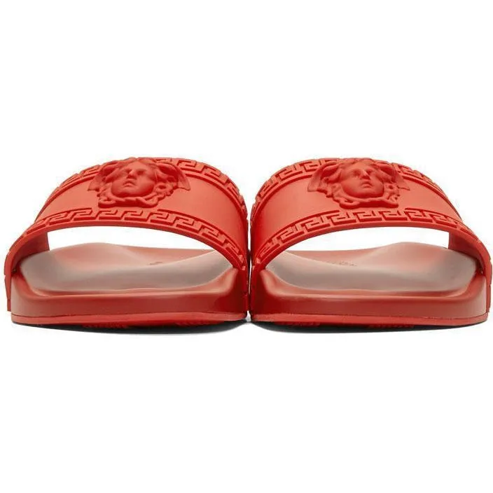 VERSACE Palazzo Medusa Pool Slides, Cardinal Red