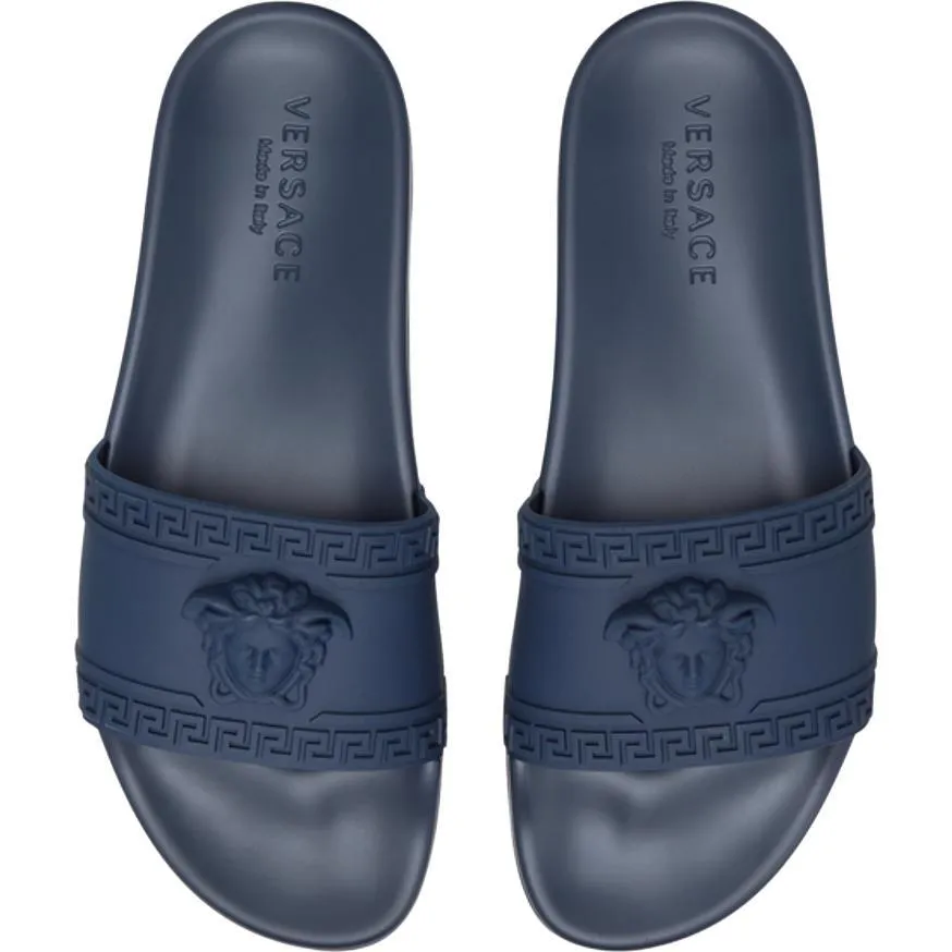 VERSACE Palazzo Medusa Pool Slides, Navy