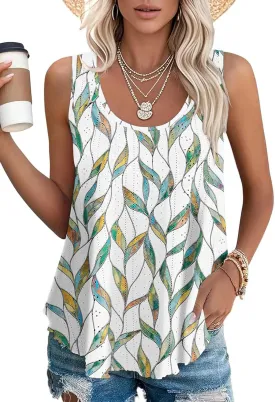 VUTRU Womens Tank Tops Sleeveless Eyelet Loose Casual Summer Flowy Square Neck Beach Vacation Clothes 2025