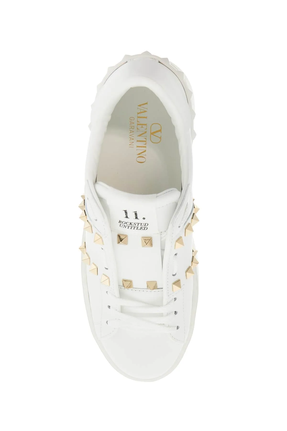 white rockstud elegant sneakers with golden studs 6W2S0GG8BHS BIANCO
