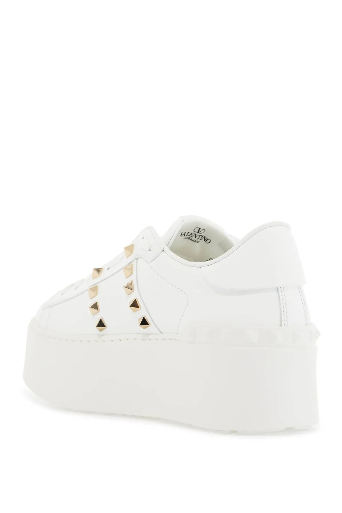 white rockstud elegant sneakers with golden studs 6W2S0GG8BHS BIANCO